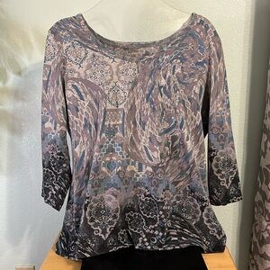 Free with Purchase! Style & Co Gray and Turquoise Tunic size Large